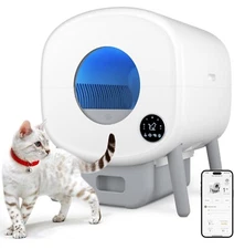 Self Cleaning Automatic Cat Litter Box 95L For Multiple Cats Wifi & App Control