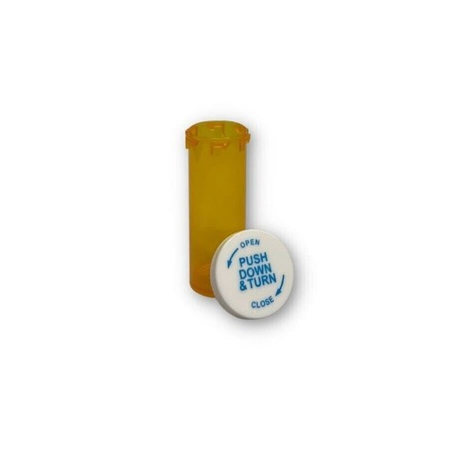 600 ct CINA 6 Dram Amber Prescription Medicine Vials & Caps Child Resistant NEW - Picture 3 of 5