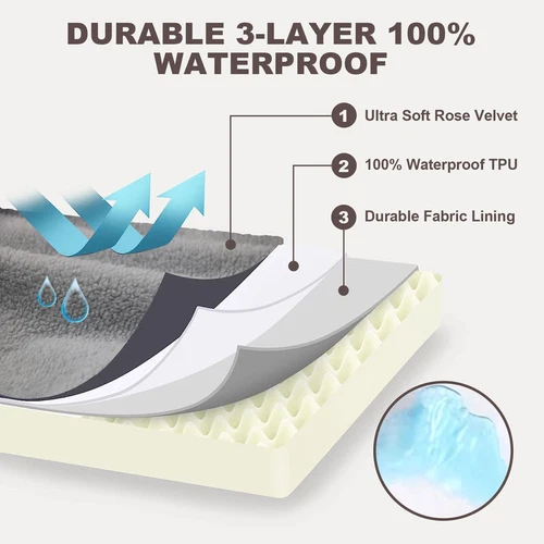 Removable Soft Dog Bed L Shaped Orthopedic Soft Memory Foam Pet Beds Couch Cover - Picture 25 of 29