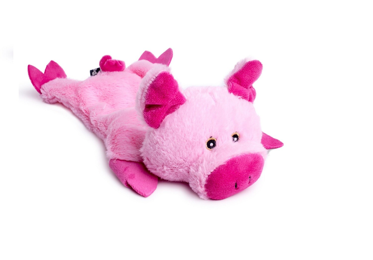 Plush Crinkle Flat Pig Dog Toy Sensory Crinkle Squeaky Puppy Fun Play Petface
