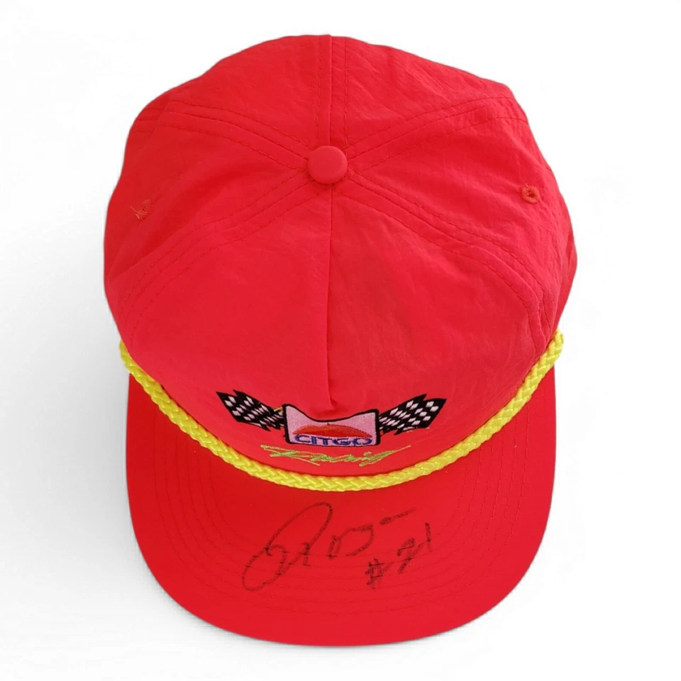 Gorra de béisbol vintage Morgan Shepherd #21 firmada Citgo Racing NASCAR cuerda de neón Foto 2 de 4