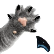 JET BLACK ~ 60 PIECE Soft Nail Caps for Cat Claws ~ PRETTY CLAWS ~ Paws Off
