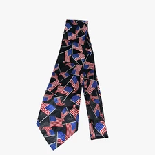 American Flag Tie Made in USA Patriotic July 4th Red White Blue Steven Harris