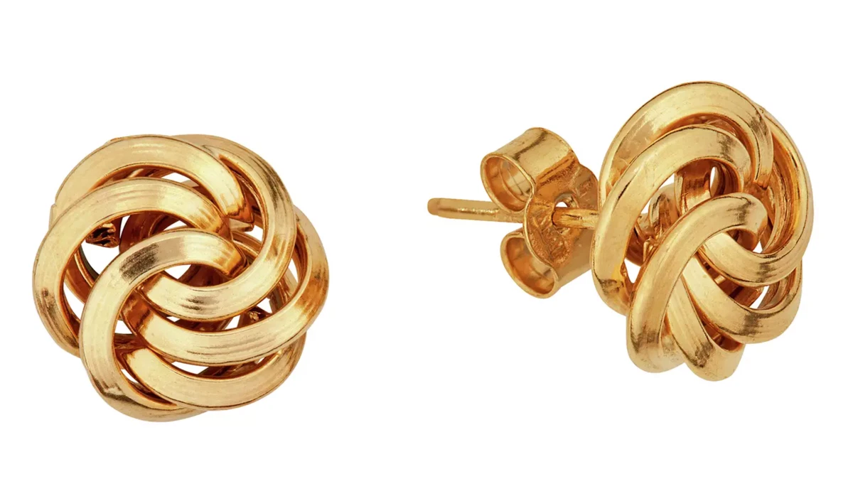 9ct gold knot stud earrings sale