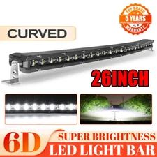 26inch 240w Curved Single Row Led Light Bar For Gmc Atv Truck Ford Boat 4WD 27"