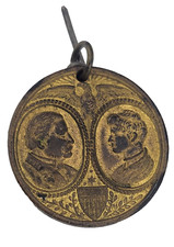 Grover & Mrs. Cleveland Presidential Campaign Badge Tour of South & West 1888