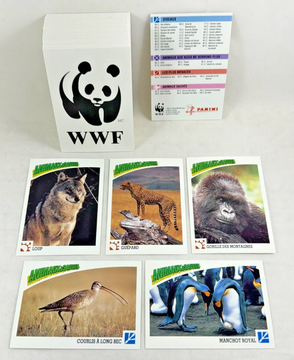 WILDLIFE IN DANGER (Panini 1992) Complete Card Set WORLD WILDLIFE