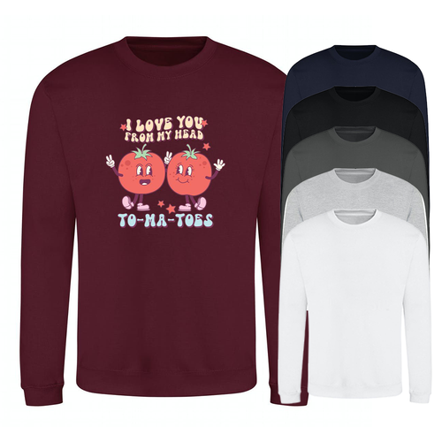 Sweatshirt Valentines Day From My Head To-Ma-Toes Joke Pun Unisex Sweater Jumper - Picture 15 of 37