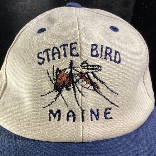 Maine Mosquito Hat Cap 1990s State Bird WearGuard Strapback Canvas