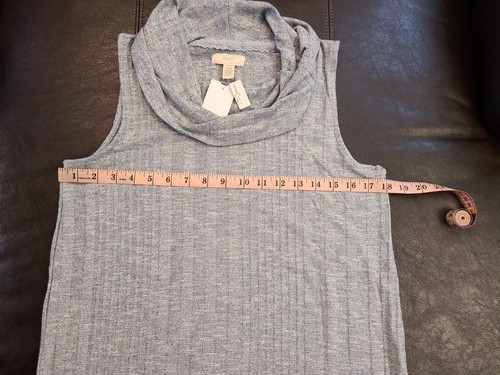 NWT Women's Gray Cowl Neck Sleeveless Tunic Top Medium Soft Cupio - Picture 6 of 11