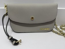 Steve Madden Gray Crossbody Wristlet With Chain Wrapped Strap