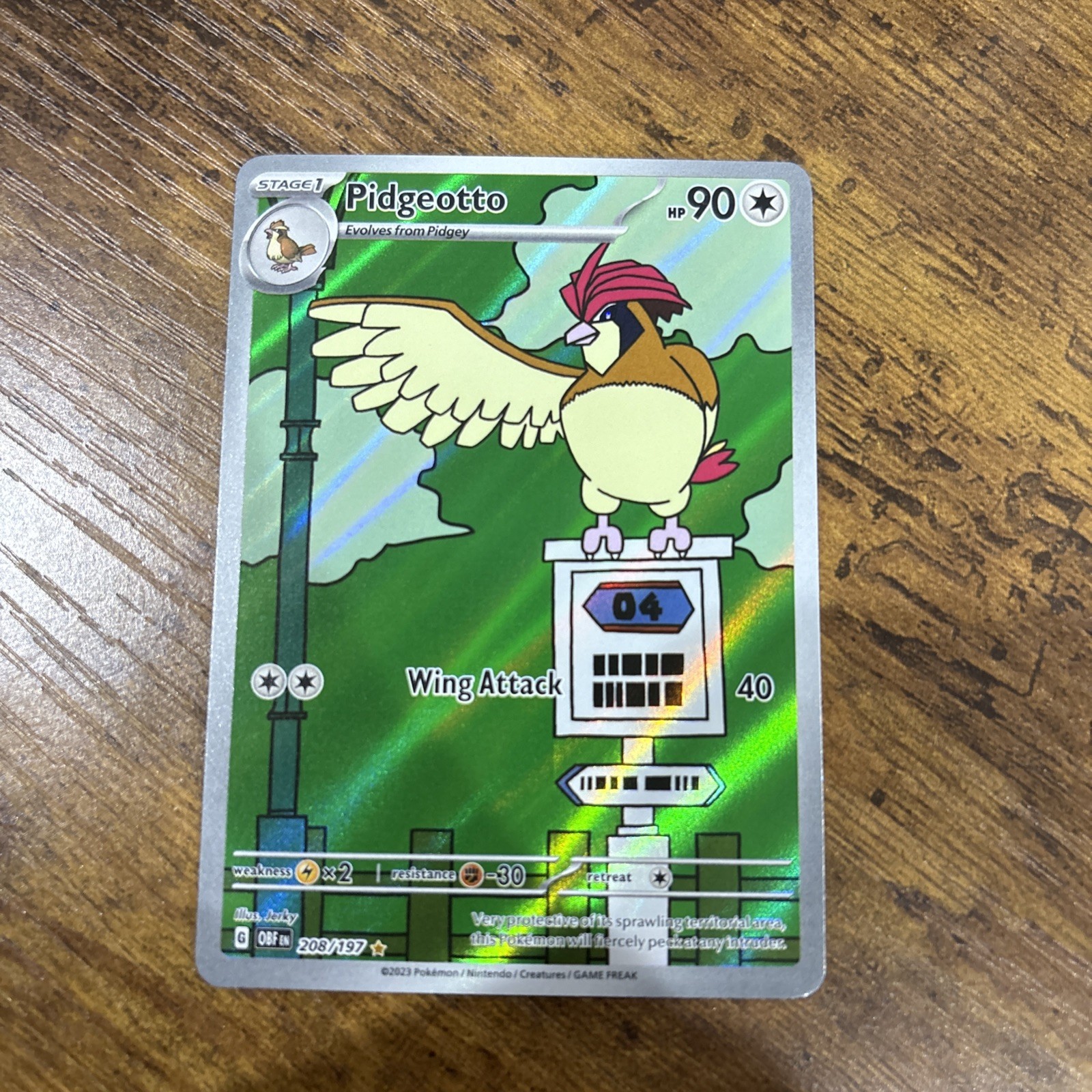 Pokemon TCG Pidgeotto 208/197 Obsidian Flames NM