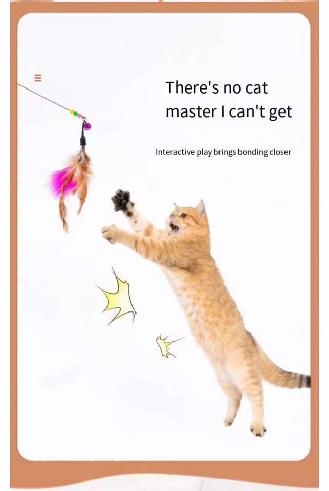 Interactive Cat Feather Toy – Teaser Wand for Exercise & Play - Image 3 of 4