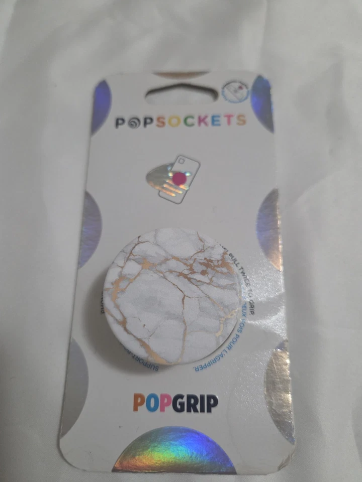 Empuñadura para teléfono PopSockets POPGRIP PopSocket con paloma superior intercambiable mármol blanco Foto 4 de 4
