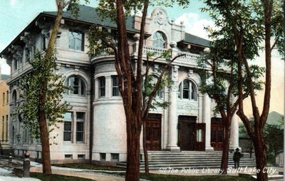 PUBLIC LIBRARY In SALT LAKE CITY, UT On Vintage Unused Postcard