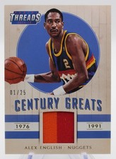 2014-15 Panini Threads Century Greats Threads Alex English 21 01/25 Patch