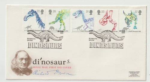 20/8/1991 UK GB FDC - Dinosaurs - Richard Owen - Plymouth Special Postmark