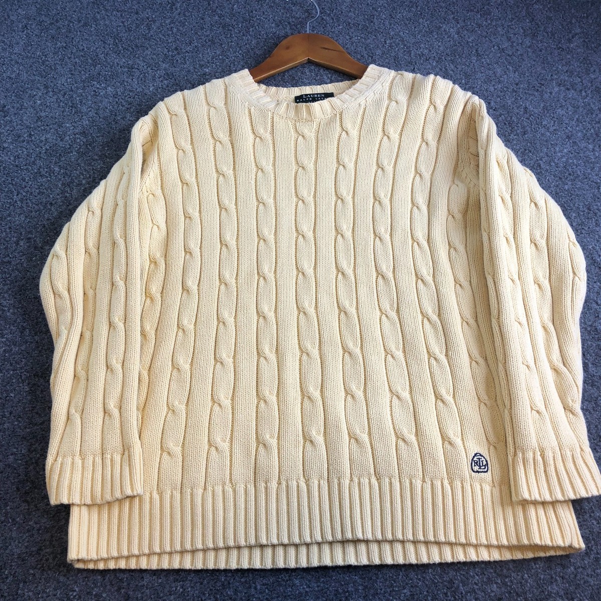 Lauren Ralph Lauren Cable Knit Sweater Womens P S Old Money Quiet 