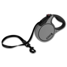 KONG Terrain Large 16 Grey Retractable Leash with Soft Grip Handle and Brake