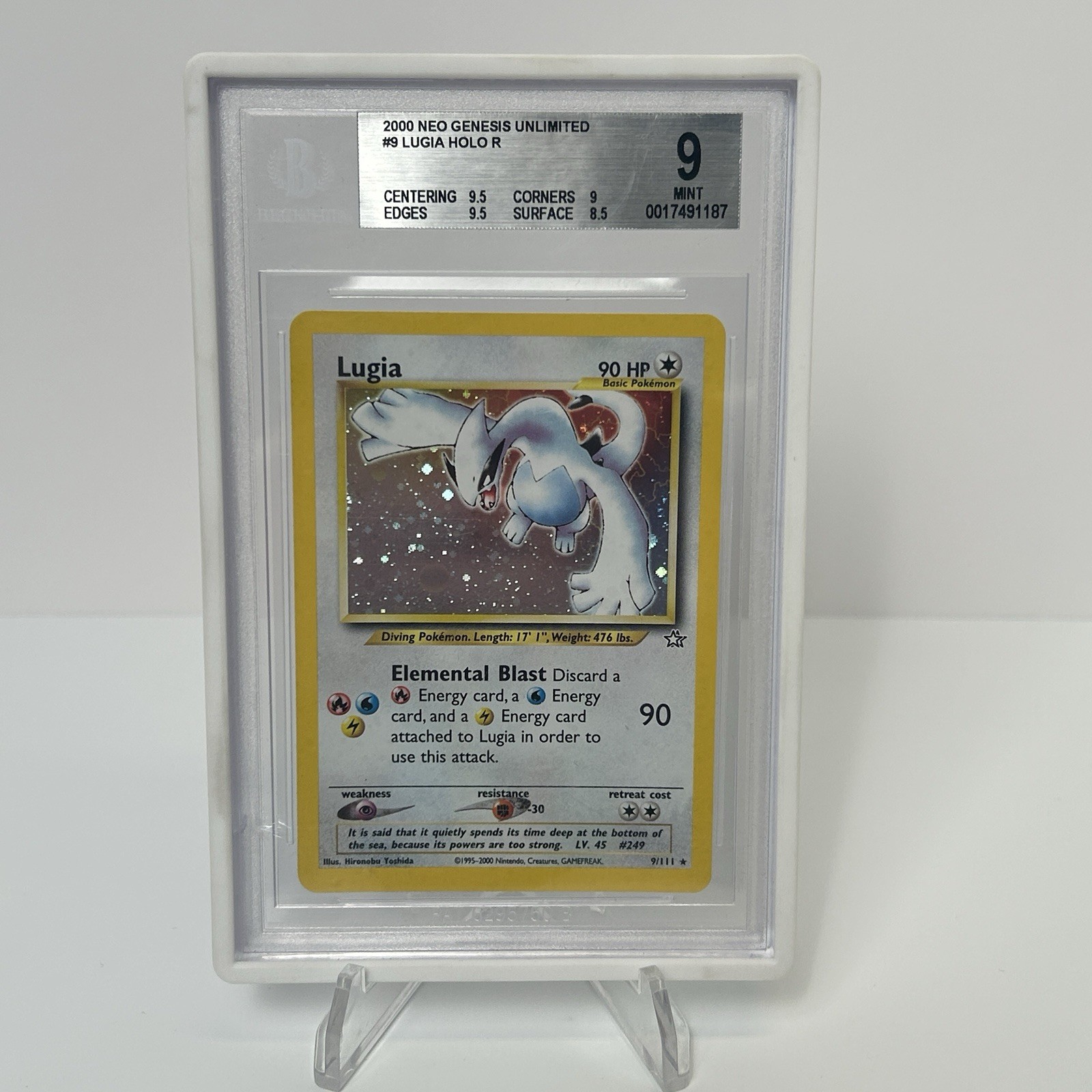 2000 POKEMON NEO GENESIS #9/111 LUGIA HOLO RARE UNLIMITED BGS 9