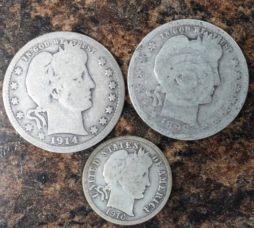 Barber Quarter & Dime Coin Lot