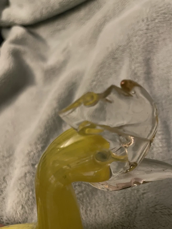 Vintage Glass Rooster - Murano Style Yellow Glass Figurine / Paperweight - Image 3 of 4