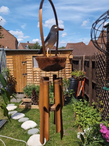 Large Bamboo Wind Chime With Seagull Hanging Outdoor Garden Decor Gift Present - 第 1/8 張圖片