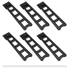 7.36" Easel Back, 6 Sets Plastic Picture Frame Back Stand with Screws, Black