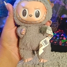 Gray Plush Monster Key Chain Keyring Faux Fur...