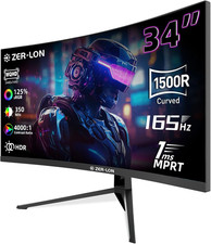 34 Inch Curved Gaming Monitor, 21:9 WQHD 3440 1440 165Hz Ultrawide Computer Moni