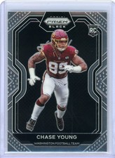 2020 Panini Chronicles Chase Young Washington Rookie Prizm Black Base Card PB-21. rookie card picture