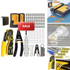 LEATBUY Crimp Tool Kit RJ45 CAT5/CAT6 Network Crimper Wire Stripper Cutter
