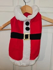 NWOT Dog Holiday Red Santa Outfit Costume White Fur Trim Christmas Size S/M