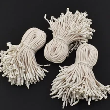 300Pc 4.7" Cotton Hang Tag String Hanging Rope Snap Lock Price Tag Fastener Ties