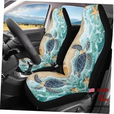 Car Seat Cover Set Washable Breathable Automotive Vehicle Beach Sea Turtle