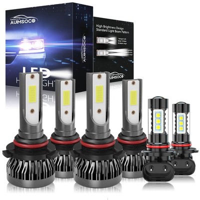 For Chrysler Sebring 2007-2009 2/4-Door LED Headlight Bulbs Hi/Lo Beam Fog Light