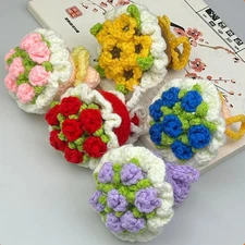Crochet Flower Bouquet Crochet Floral Decoration Handmade Crochet Rose Bouquet