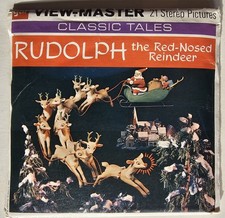 1955 Rudolph Red-Nosed Reindeer View-Master Packet B870 3 Reel Set Booklet