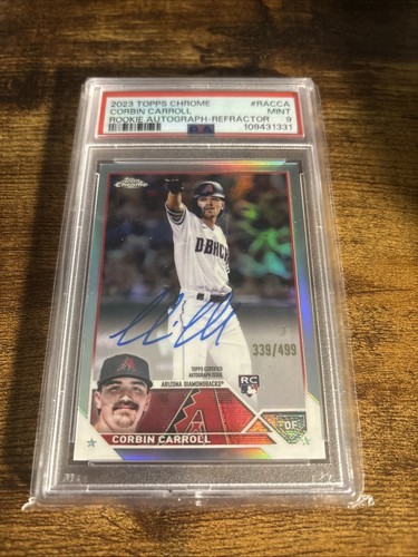 2023 Topps Chrome - Rookie Autographs Corbin Carroll #RA-CCA Refractor /499 PSA9