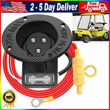 Golf Cart 48V Charger Receptacle Fuse  Cord for Club Car DS 1995-UP Chargi Port