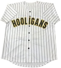 Maglia baseball uomo grande Hooligans 24K Bruno Mars righe bianca cucita