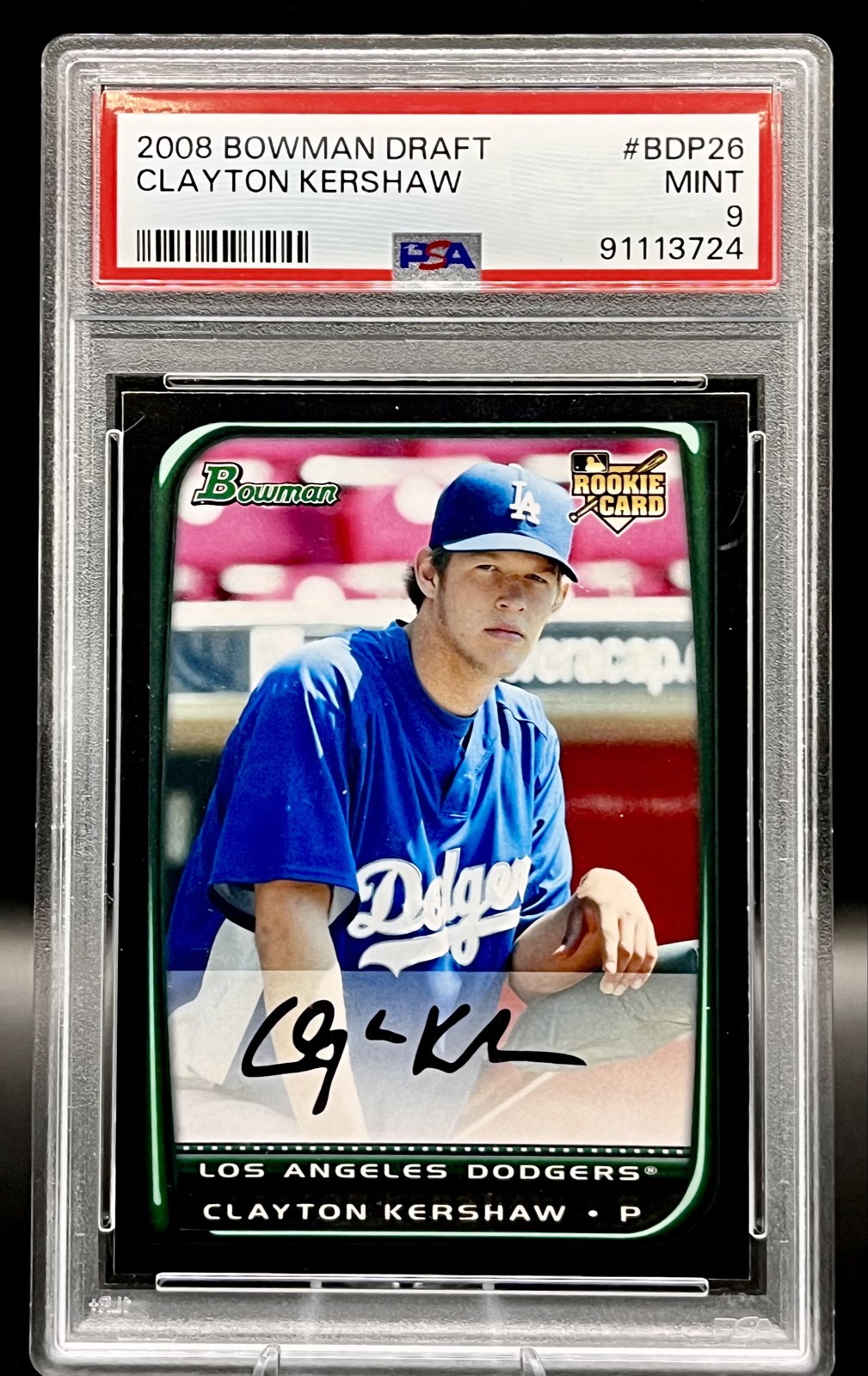 2008 Bowman Draft Picks & Prospects - Clayton Kershaw #BDP26 (RC) PSA 9 view 1