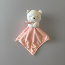 Carters Just One You Pink White Heart BEAR Security Blanket Lovey