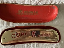 1953 M.HOHNER COMET/Curved Crescent HARMONICA/original Case/KEY OF C /RARE