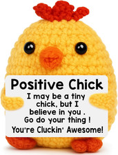 Positive Crochet Emotional Support Chick Easter Basket Stuffer Gift