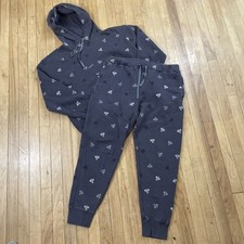 FIGS Sweatshirt Sweatpants Loungewear Set Men M Caduceus Medical Pride Logo Gray