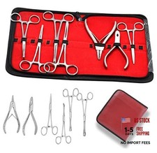 Body Piercing Instruments Kit of 7 Piece Tools Penington Forceps Stainless