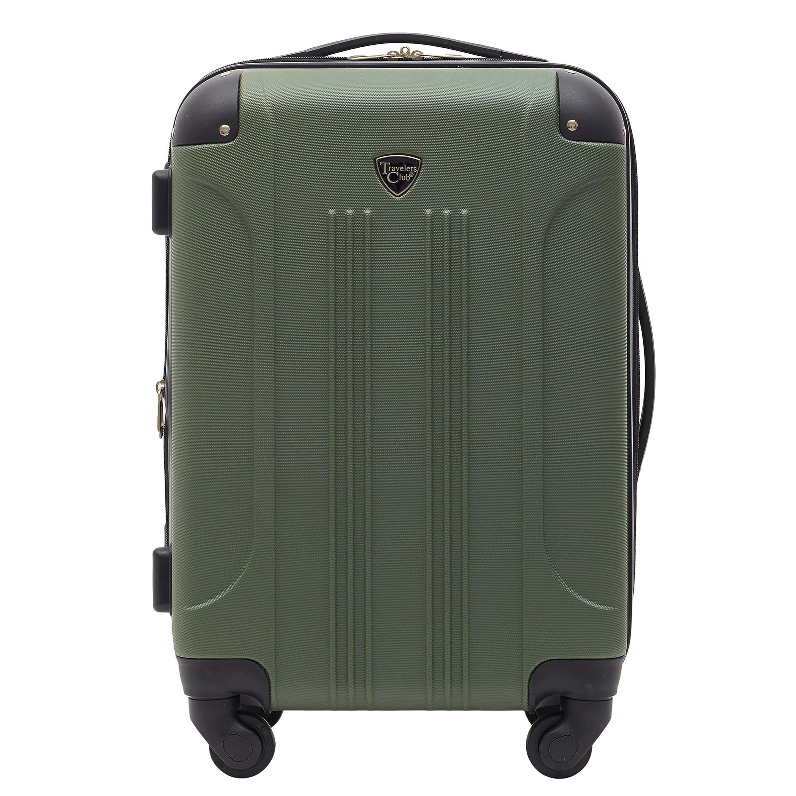 Valise cabine Chicago 50 cm : bagage rigide extensible à roulettes pivotantes en vert thym