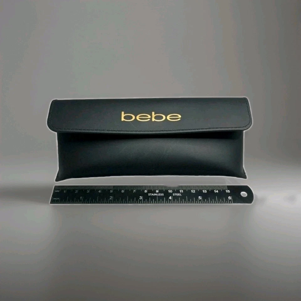 bebe Medium Black Clamshell Eyeglasses Sunglasses Case Semi Hard Snap Closure - Image 3 of 4