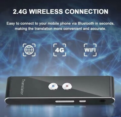 Traduttore Istantaneo California 2026 – 142 Lingue Online, 18 Offline, Schermo 4″, Alluminio, Batteria 2500 MAh